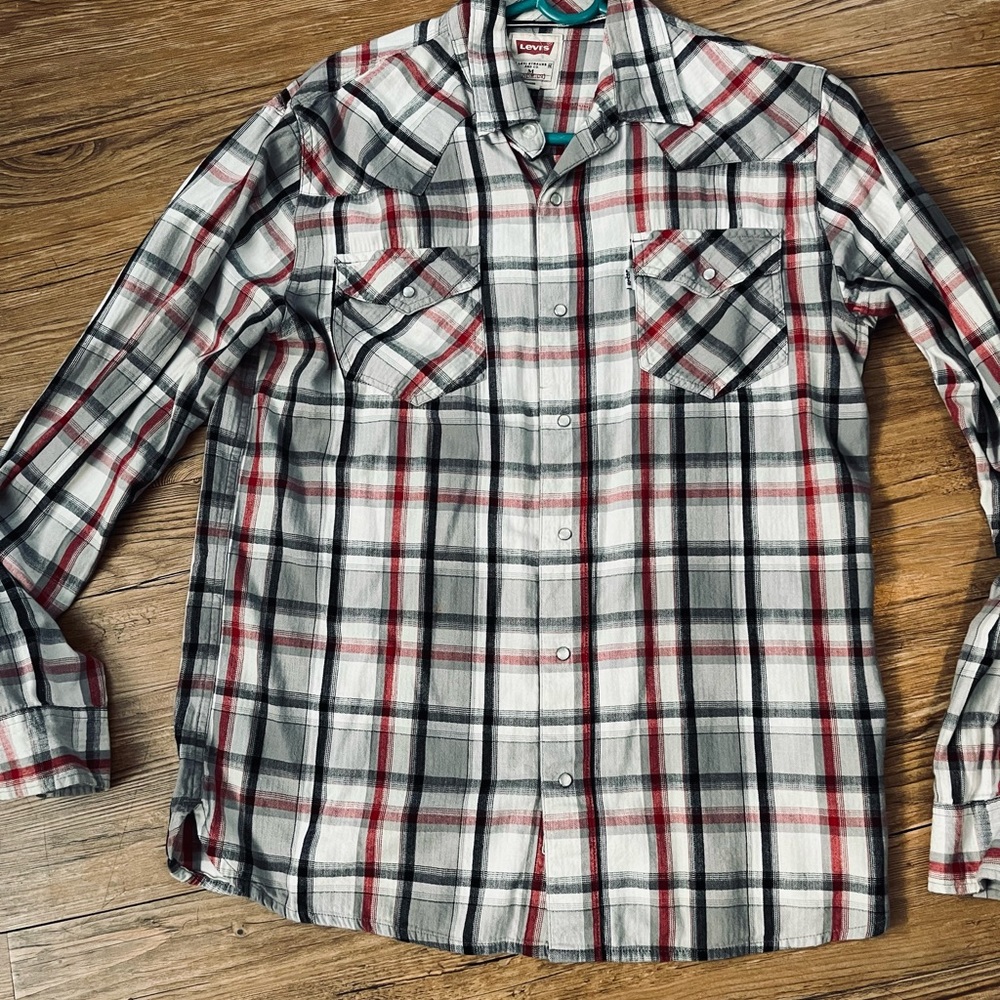 Levi’s plad button down men’s long sleeve shirt medium